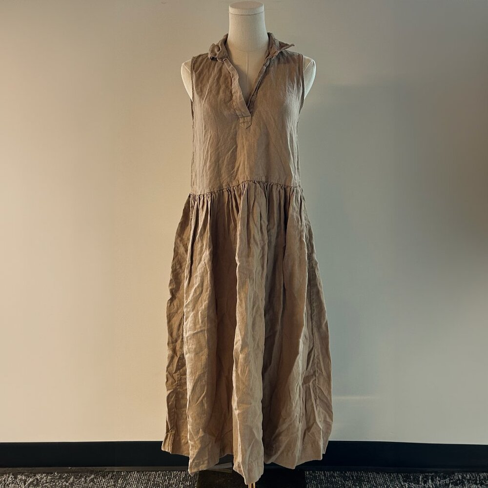 🍨 Frank & Eileen Sleeveless Midi Dress in Taupe